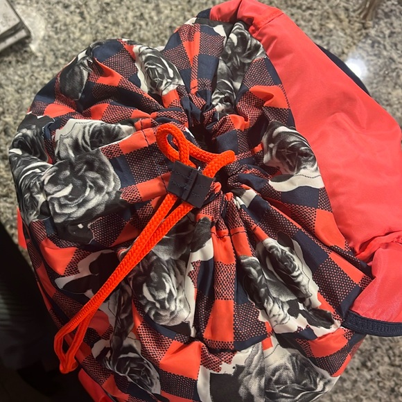 Adidas Stella McCartney Sport Backpack floral indigo book Bag laptop Slv Womens - Picture 7 of 16